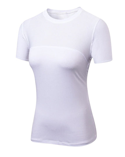 Sportowa koszulka damska dopasowana z krótkim rękawem
