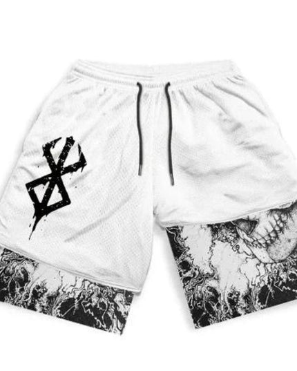 Sportowe spodenki męskie 2w1 z nadrukiem