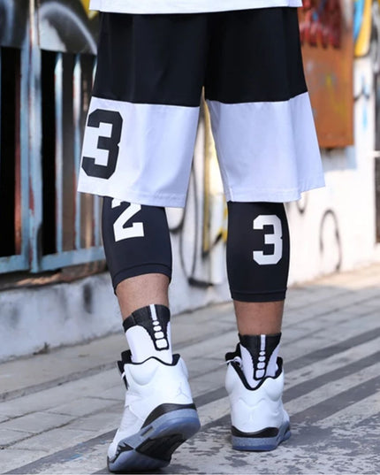 Sportowe legginsy męskie w zestawie ze spodenkami