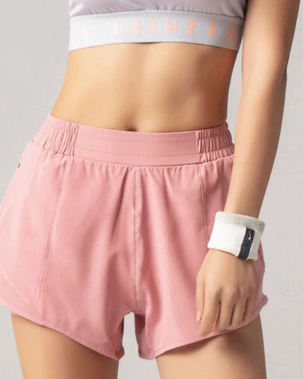 Sportowe szorty damskie z kieszenią i gumką w pasie