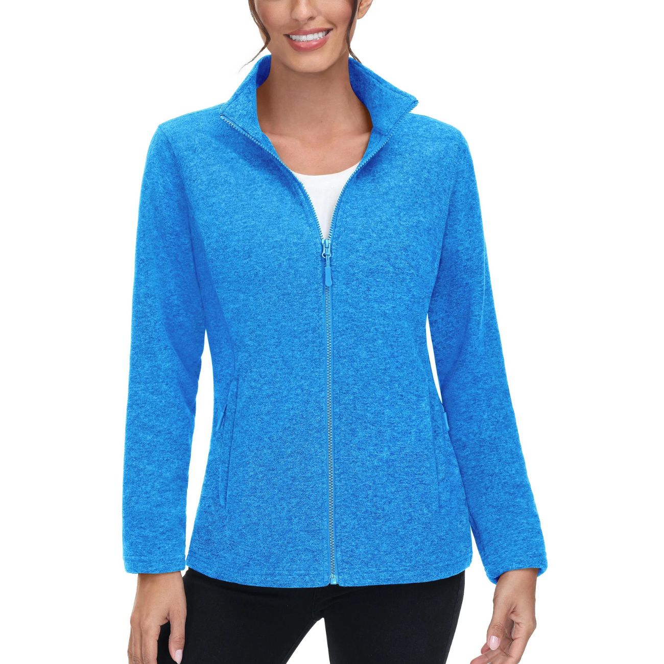 Sportowa bluza damska polarowa ze stójką