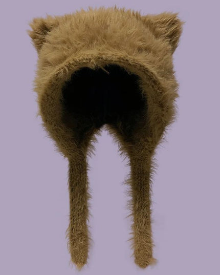 Czapka damska długa z kocimi uszami