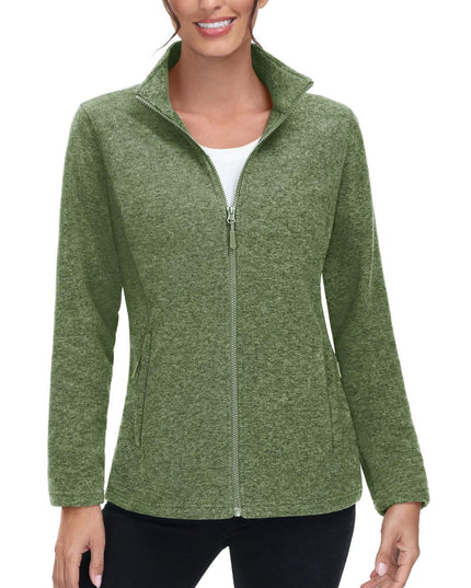 Sportowa bluza damska z polarowego materiału - rozsuwana