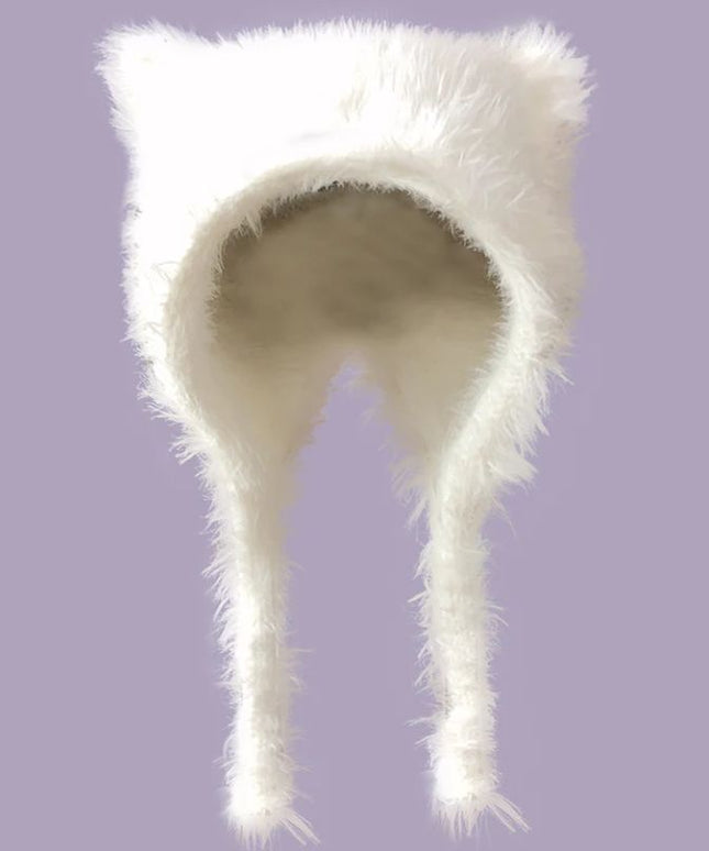 Czapka damska długa z kocimi uszami