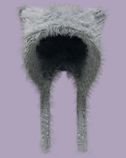 Czapka damska długa z kocimi uszami