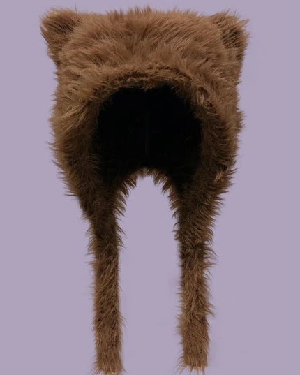 Czapka damska długa z kocimi uszami