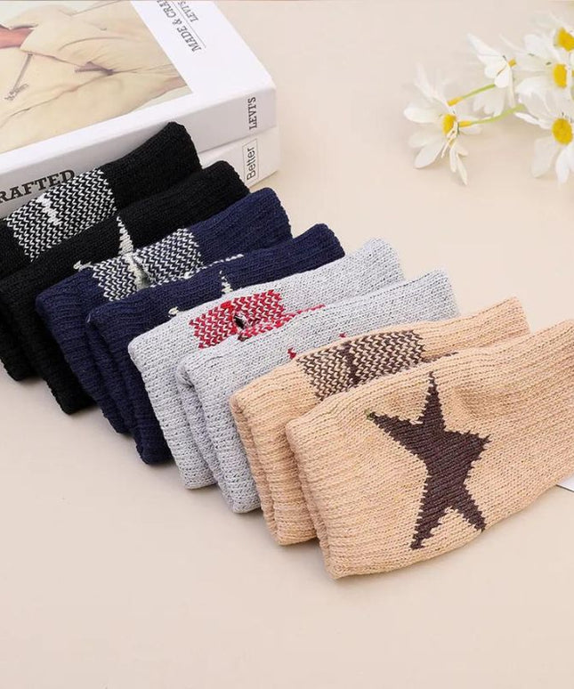 Rękawiczki damskie bez palców z motywem gwiazdy