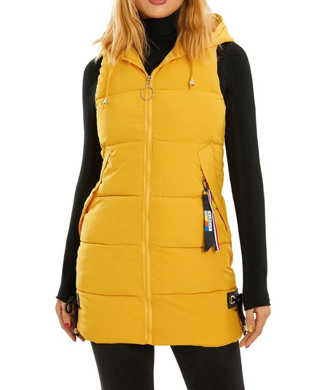 Kamizelka damska puchowa o dłuższym kroju