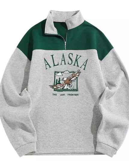 Męska bluza z kołnierzykiem w amerykańskim stylu