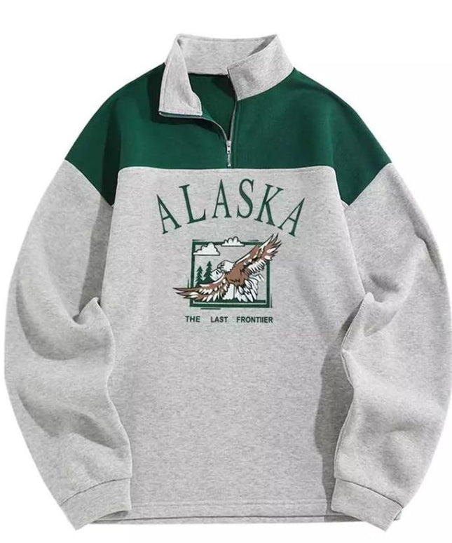 Męska bluza z kołnierzykiem w amerykańskim stylu