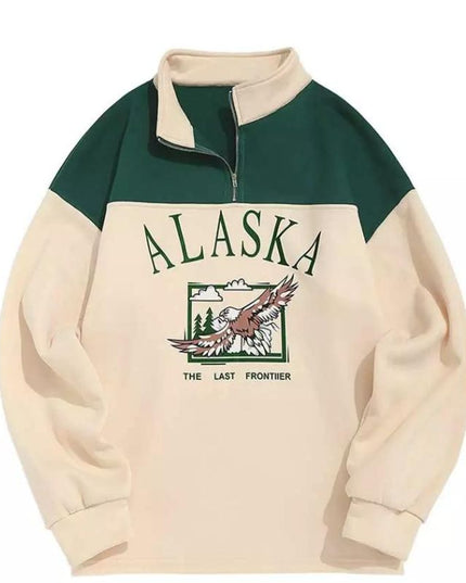 Męska bluza z kołnierzykiem w amerykańskim stylu