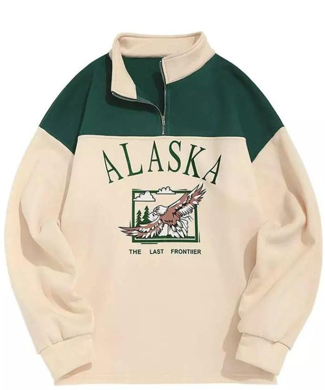 Męska bluza z kołnierzykiem w amerykańskim stylu