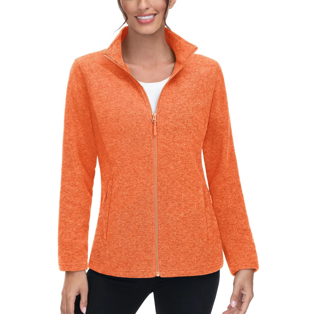 Sportowa bluza damska z polarowego materiału - rozsuwana