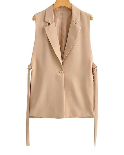 Kamizelka damska wiązana w pasie