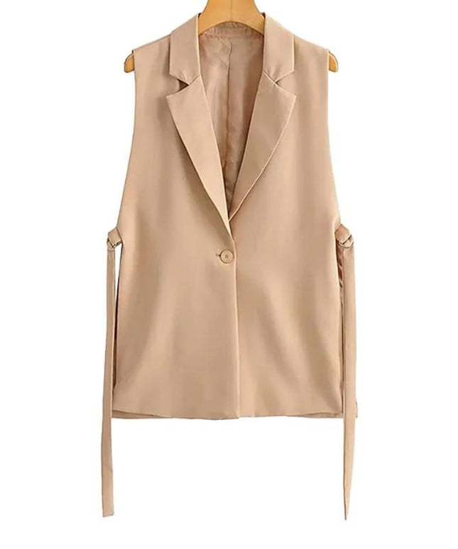 Kamizelka damska wiązana w pasie