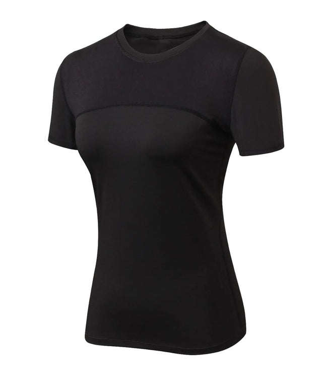 Sportowa koszulka damska dopasowana z krótkim rękawem