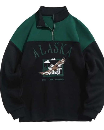 Męska bluza z kołnierzykiem w amerykańskim stylu