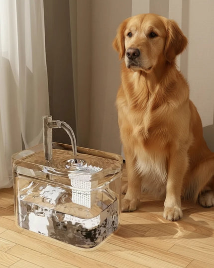 Przezroczysta fontanna dla psa