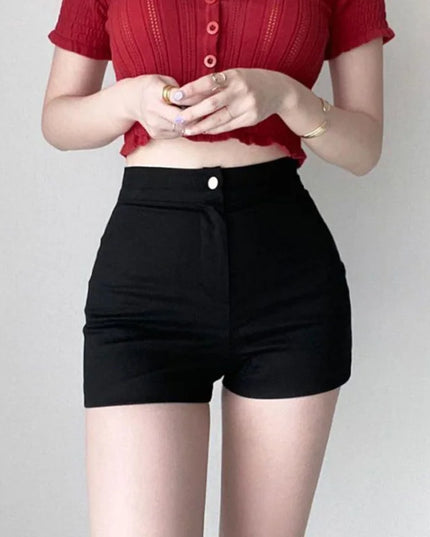 Damskie szorty dopasowane z wysokim stanem