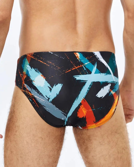 Męskie slipy kąpielowe z kolorowymi motywami