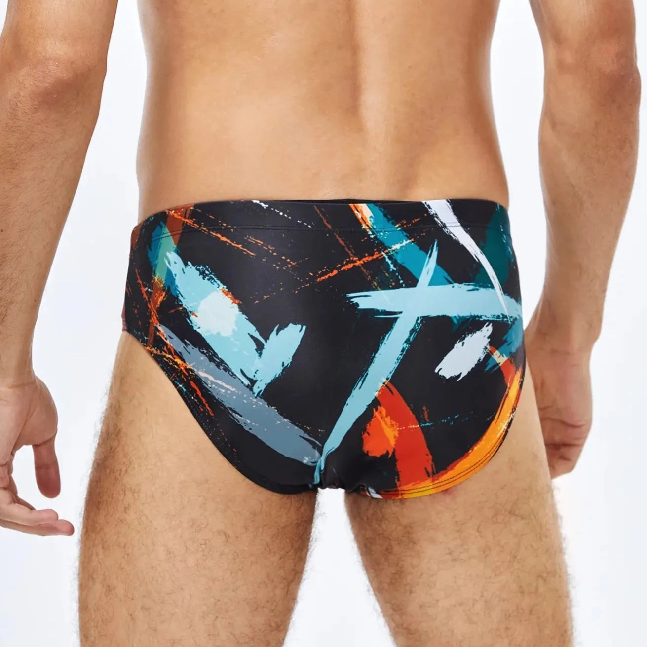 Męskie slipy kąpielowe z kolorowymi motywami