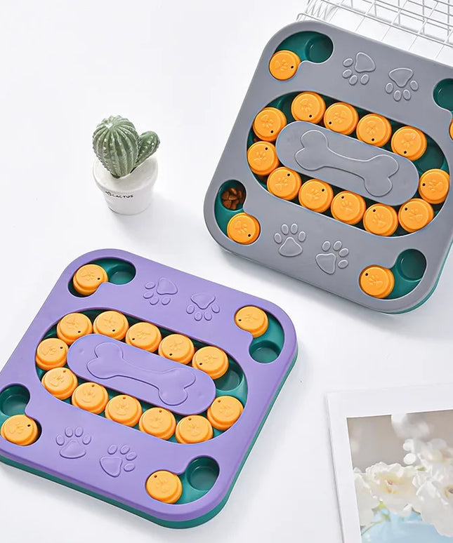 Interaktywne puzzle dla psa – gra logiczna z dozownikiem karmy i funkcją wolnego jedzenia