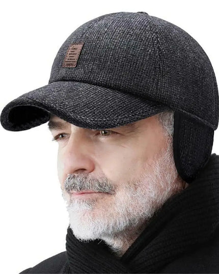 Czapka męska z daszkiem zimowa z nausznikami