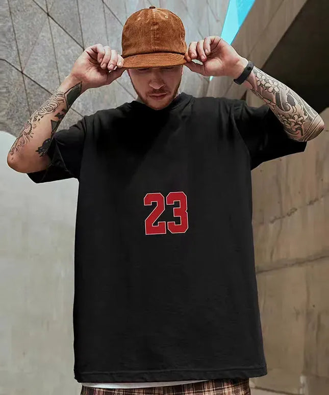 Sportowa koszulka męska o kroju oversize z nadrukiem