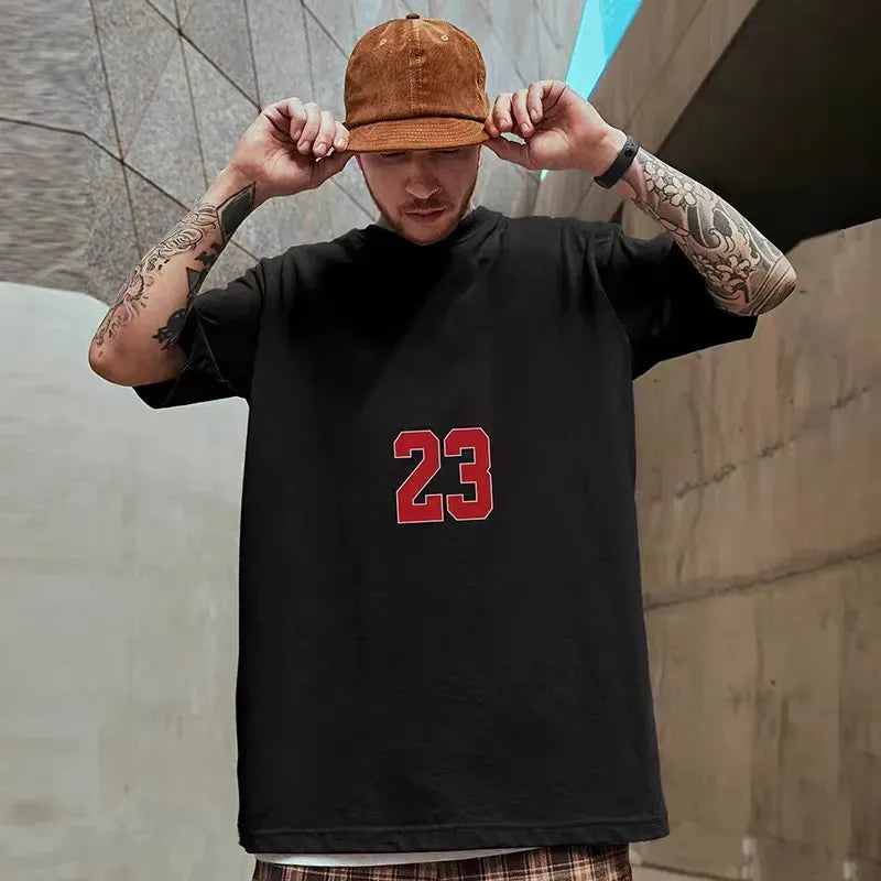 Sportowa koszulka męska o kroju oversize z nadrukiem