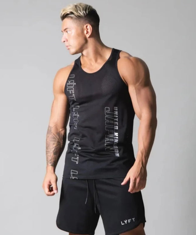 Sportowa koszulka męska z siateczki bez rękawów