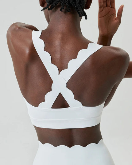 Damski komplet sportowy z falbanką – top i legginsy Super Stretch