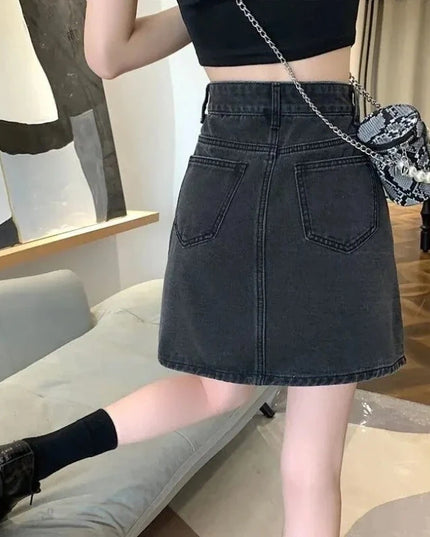 Spódnica mini jeansowa o trapezowym fasonie