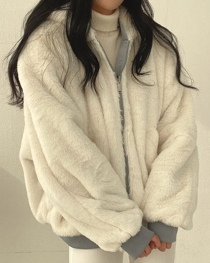 Damska dwustronna kurtka zimowa oversize