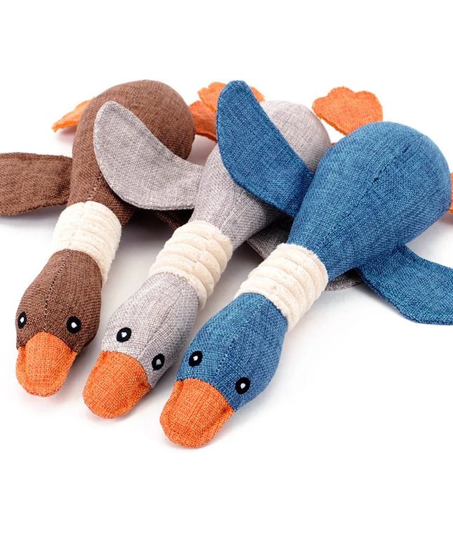 Pluszowa zabawka dla psa – kaczka z dźwiękiem, zabawka do żucia i czyszczenia zębów