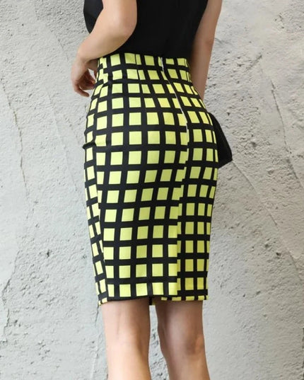 Spódnica midi ołówkowa w kratę