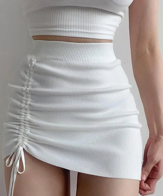 Spódnica mini z regulacją długości i gumką w pasie