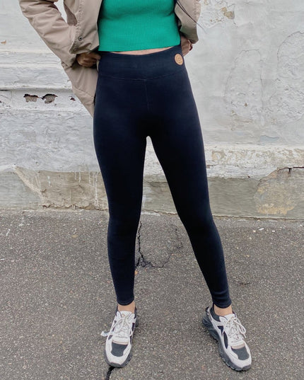 Damskie spodnie zimowe legginsy ocieplane