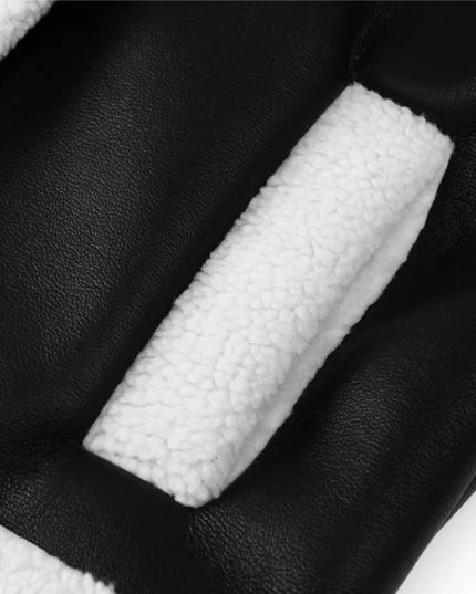 Damska ramoneska zimowa z kożuszkiem