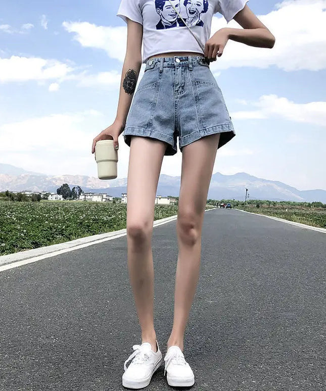 Damskie szorty jeansowe z suwakiem