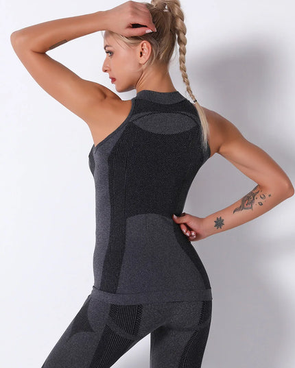 Sportowy top damski kompresyjny bez rękawów