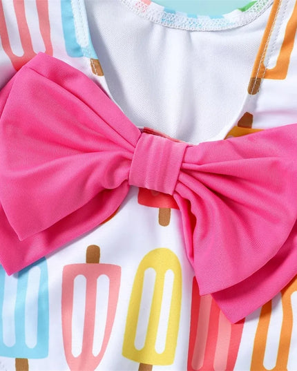 Jednoczęściowy strój kąpielowy dla niemowląt z kokardką na plecach