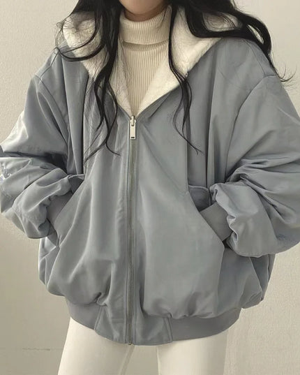 Damska dwustronna kurtka zimowa oversize