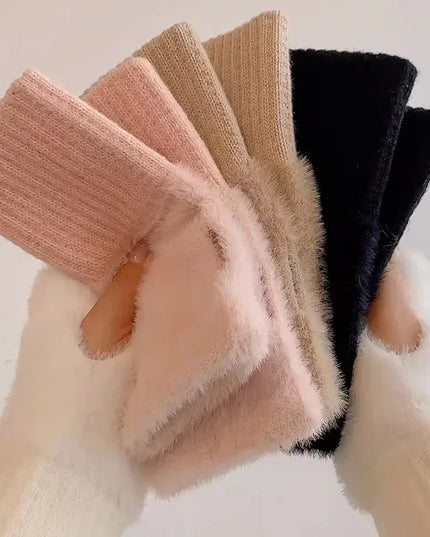 Rękawiczki damskie z futerkiem