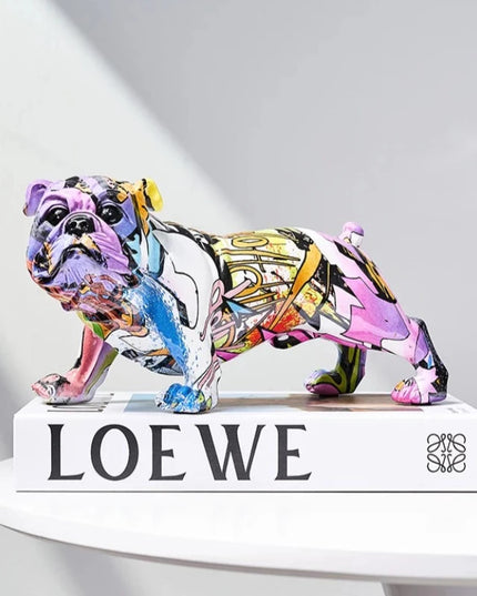 Figurka dekoracyjna kolorowa pies graffiti