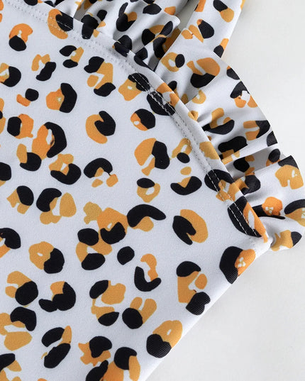 Jednoczęściowy strój kąpielowy w panterkę dla dziewczynki