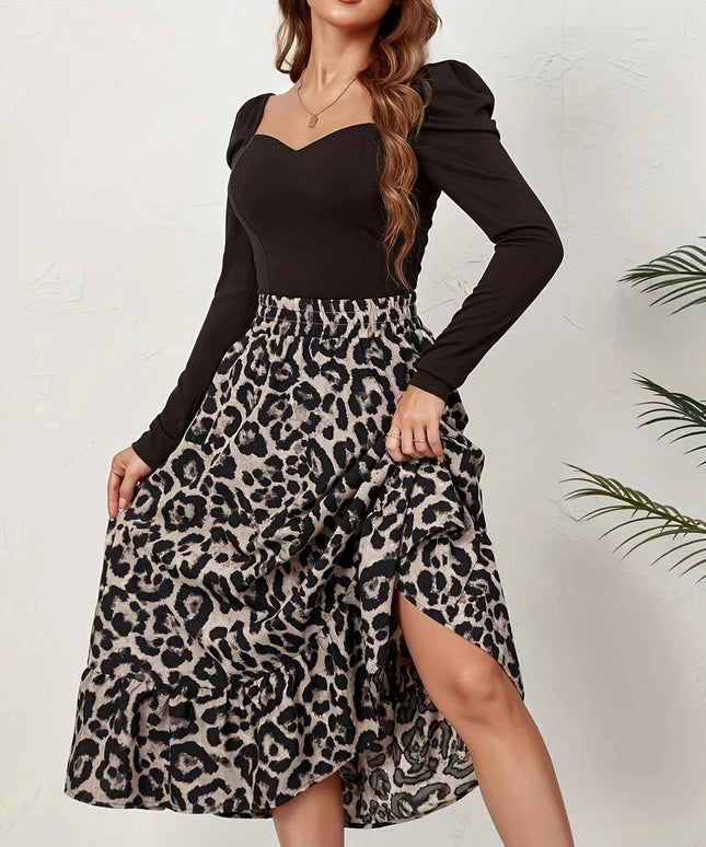 Spódnica maxi w panterkę