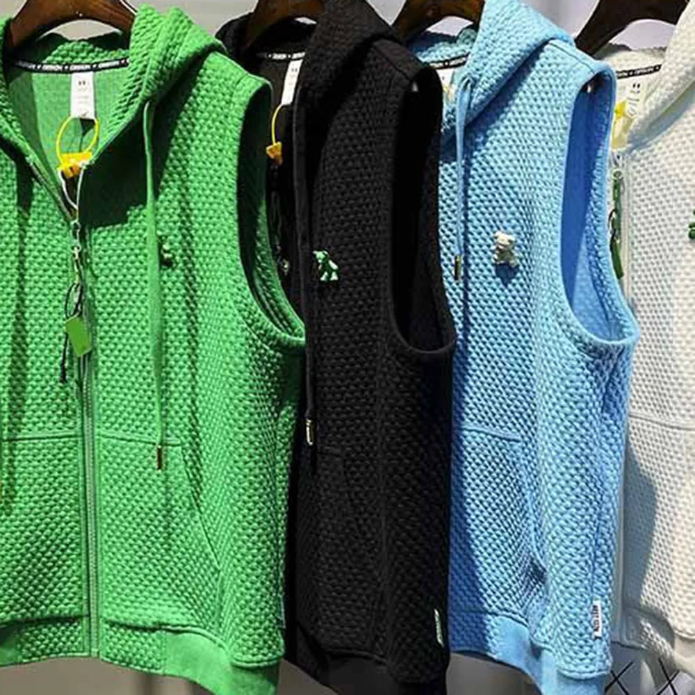 Kamizelka męska z kapturem w formie bluzy
