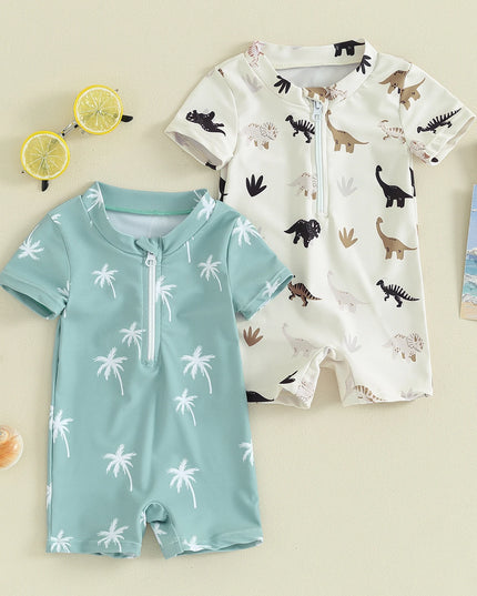 Jednoczęściowy kostium kąpielowy dla niemowląt z krótkim rękawkiem