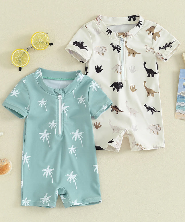 Jednoczęściowy kostium kąpielowy dla niemowląt z krótkim rękawkiem