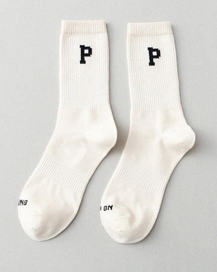 Skarpetki męskie długie z minimalistycznym nadrukiem